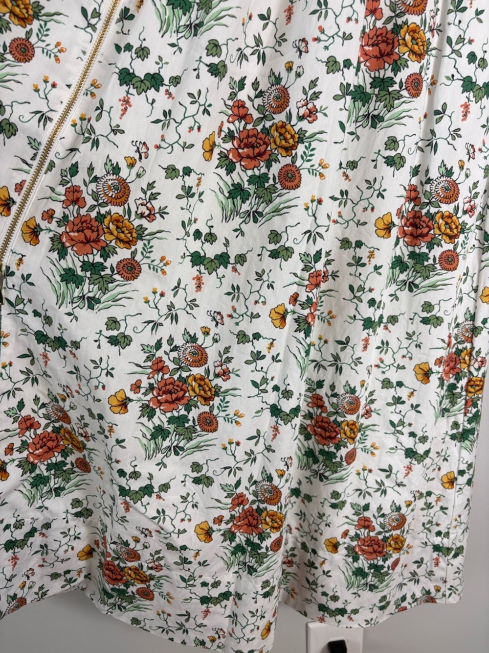 Anthropologie The Tommie cap sleeve smocked front zip floral midi - Picture 9 of 14